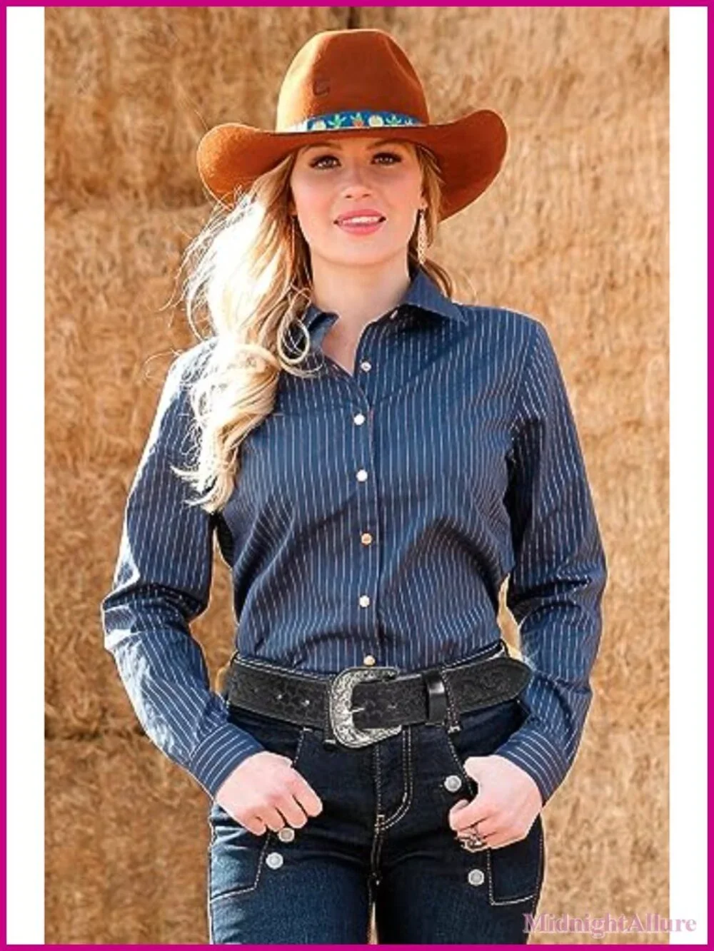 Western Belt Floral Embossed Leather Silver Buckle Adjustable Cowboy